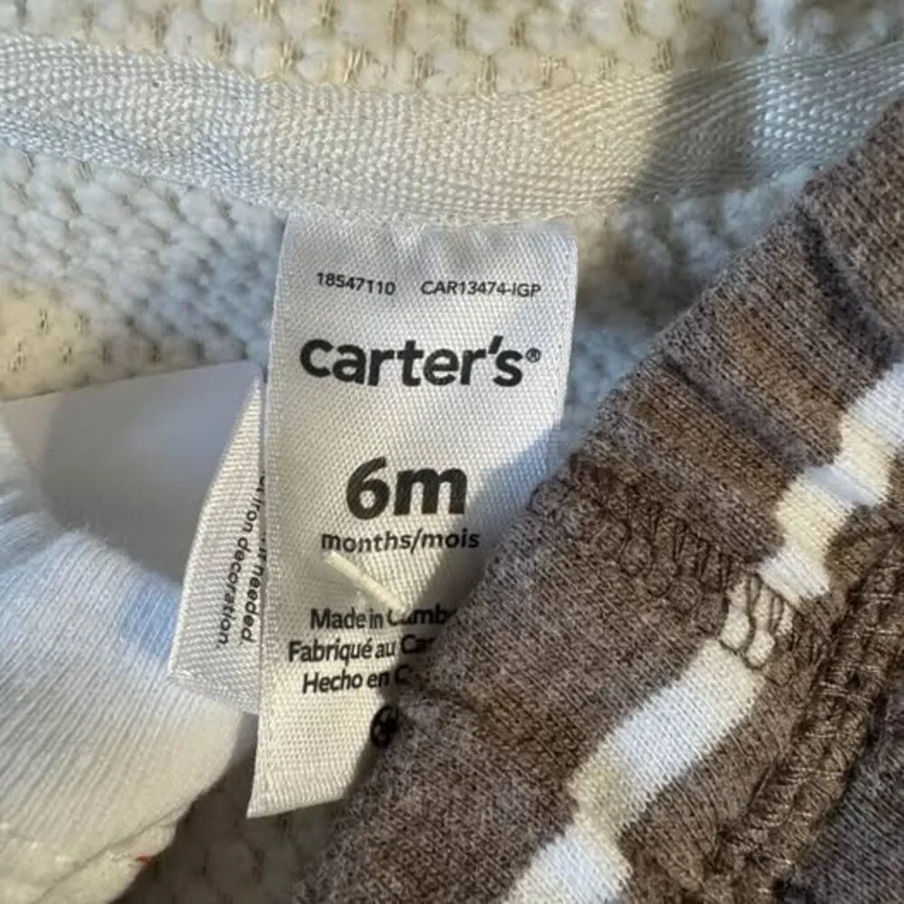 Carter's Baby Boy 3-Piece Set Sherpa Bear Vest Woodland Bodysuit 6 Months